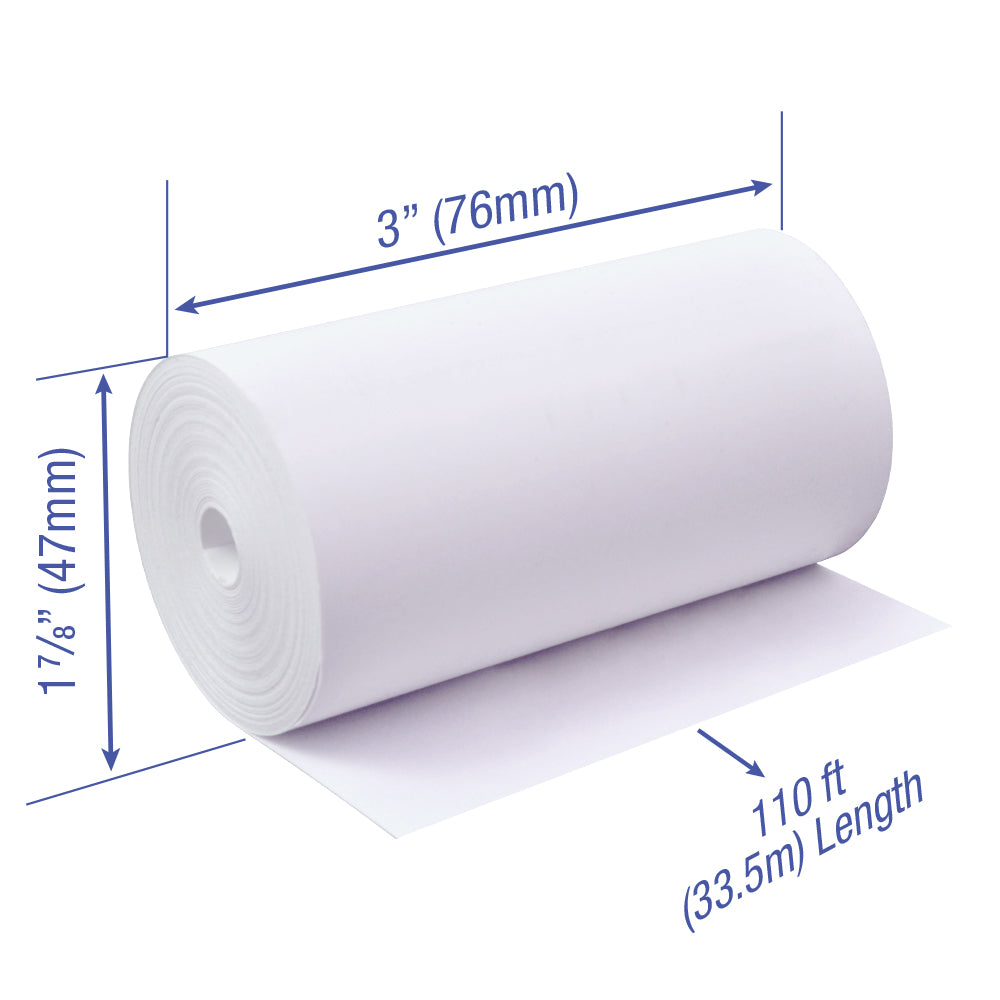 3 inch / 76mm wide rolls