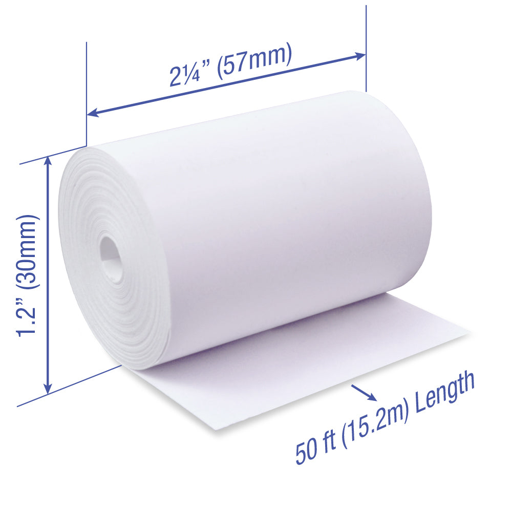 2 1/4 x 50 ft x 30mm x 100 rolls BPA Free Thermal Paper Plain Box
