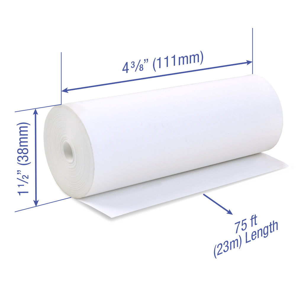4 3/8 x 75 ft x 38mm x 25 rolls BPA Free Thermal Paper