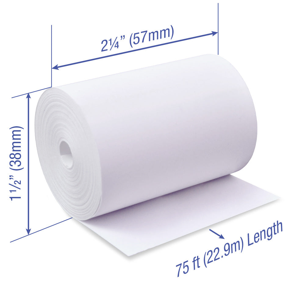 Thermal Paper 2 1/4 x 75 ft BPA Free CORELESS 50 rolls - 100 boxes delivery included for Lower 48 States